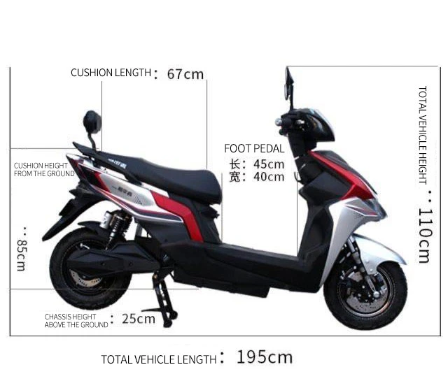 Motocicleta el&#233;ctrica de alta velocidad de los adultos Sportbike Scooter 1000W