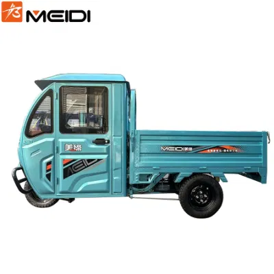 Veicolo elettrico con cabina chiusa da 1000 W con guida a sinistra e stabilimento cinese Meidi Triciclo cargo a tre ruote