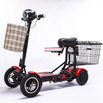 Scooter elettrico pieghevole con mobilità a motore doppio a 4 ruote per Adulto