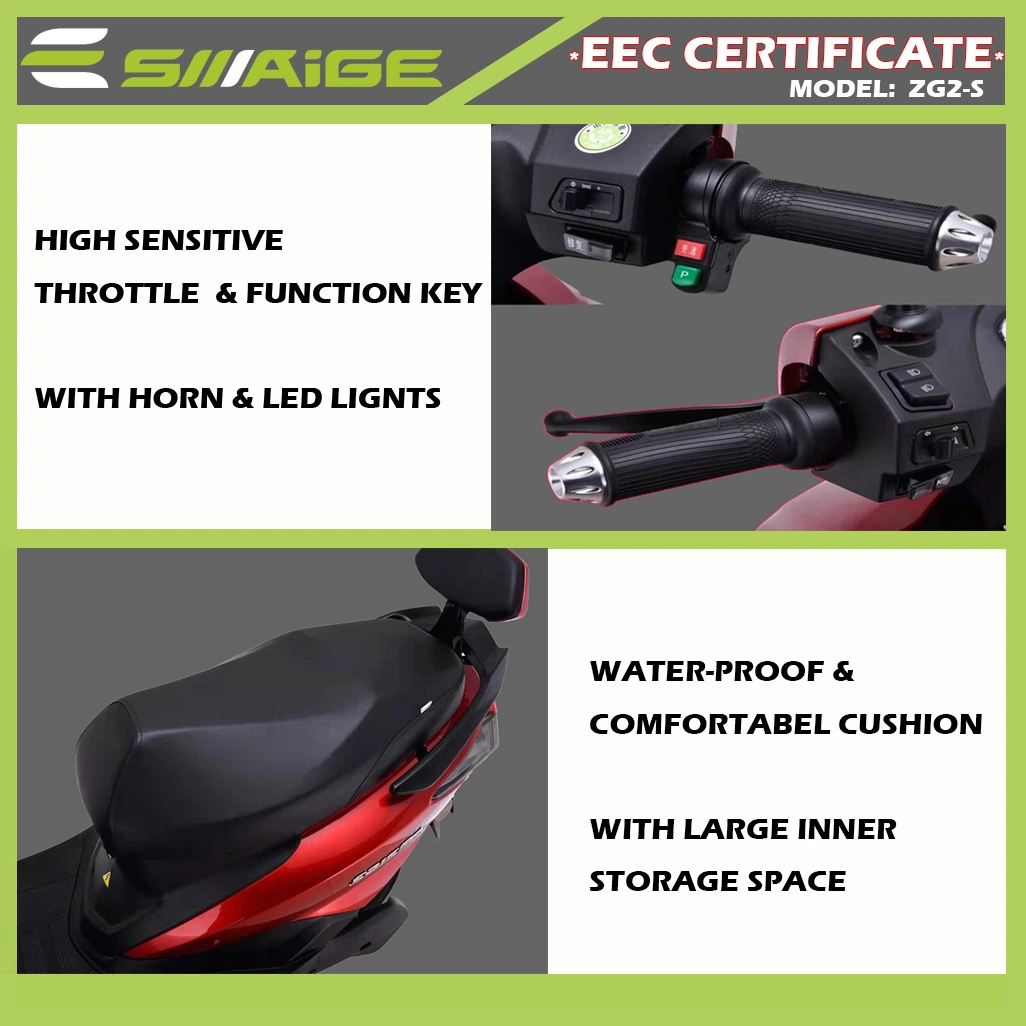 Saige EEC Qualification 2000W 72V 20ah Electric Motorcycle Electric Scooter for Adult