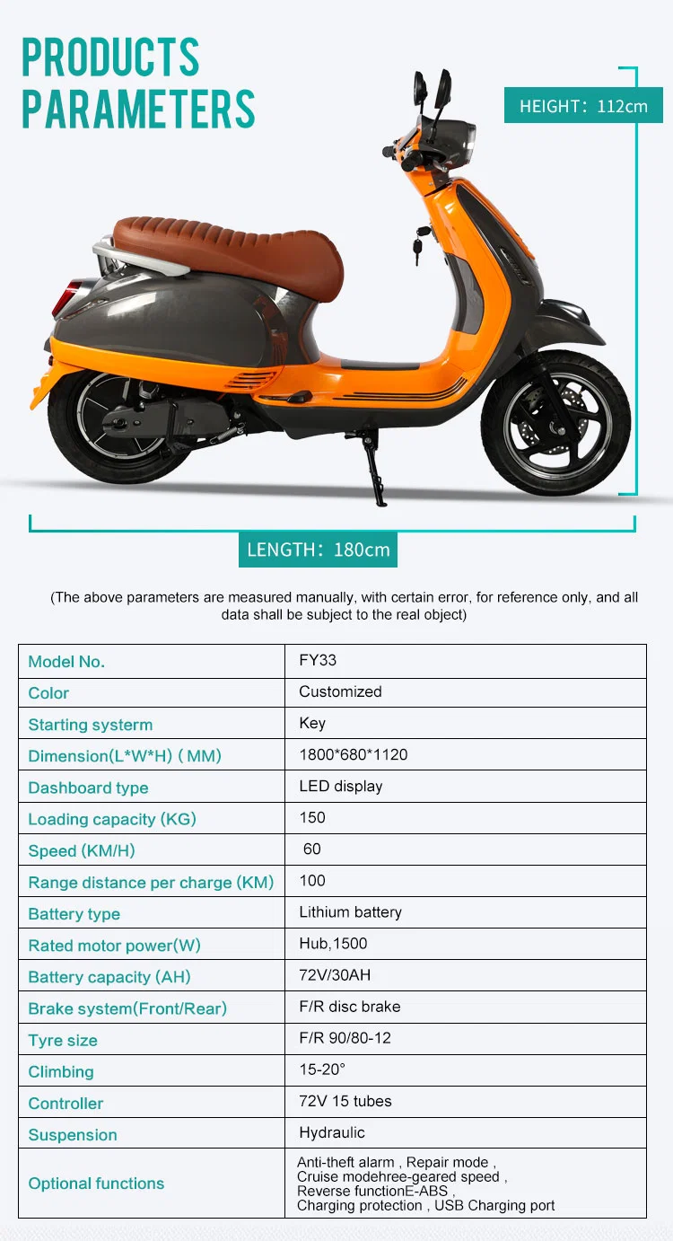 Flymate 2023 New Model Large Plus Vespa Fy33 Electric Scooter Electric Bike