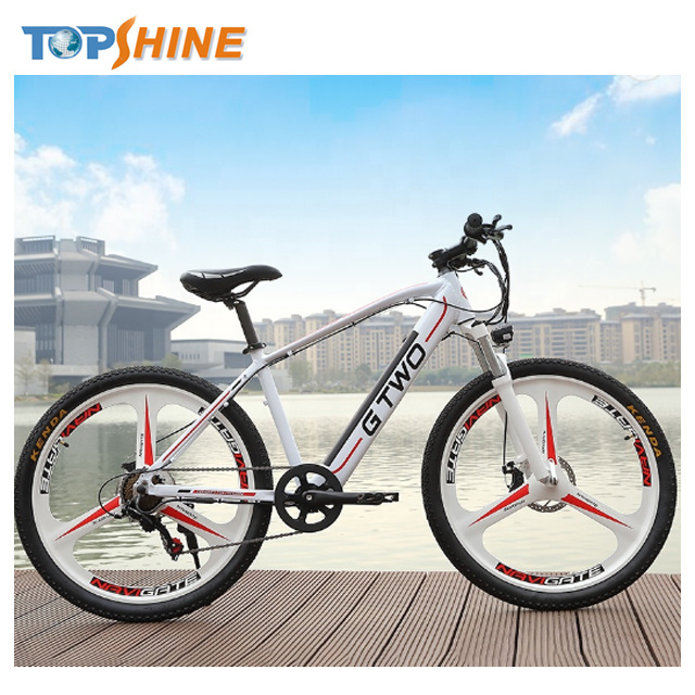 350W 48V 21 Gears Mountain Electric Bicycle with Colourful GPS Odometer Environment Temperature Detection