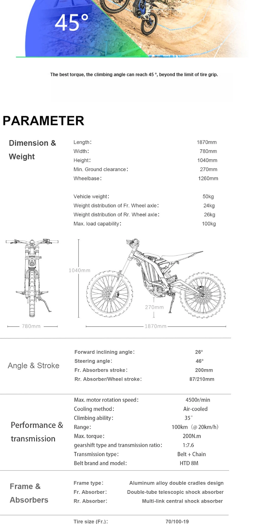 2023 Sur Ron Light Bee X Electric Pit Bike Pitbike Elettrica/Electrica Moto off Road Electric Motorcycle Motocross for Adult