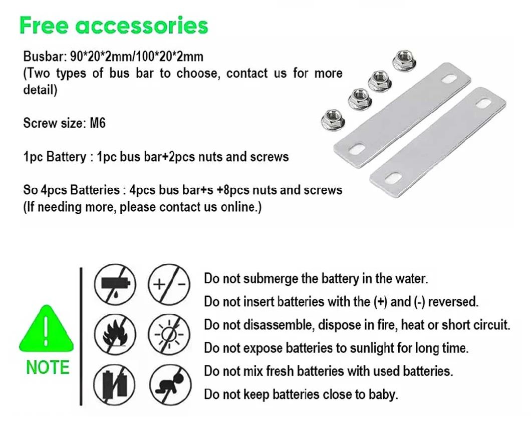 3.2V130ah Prismatic Rechargeable Batteries Cells Lithium Ion Batteries for Electric Bike Battery Pack