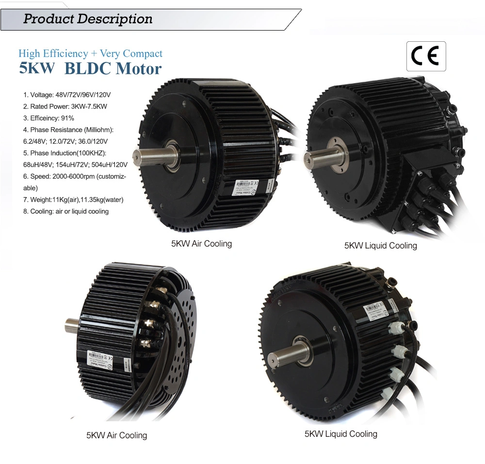 Golden Motor Leading Technology 48V 5kw BLDC Motorcycle Motor