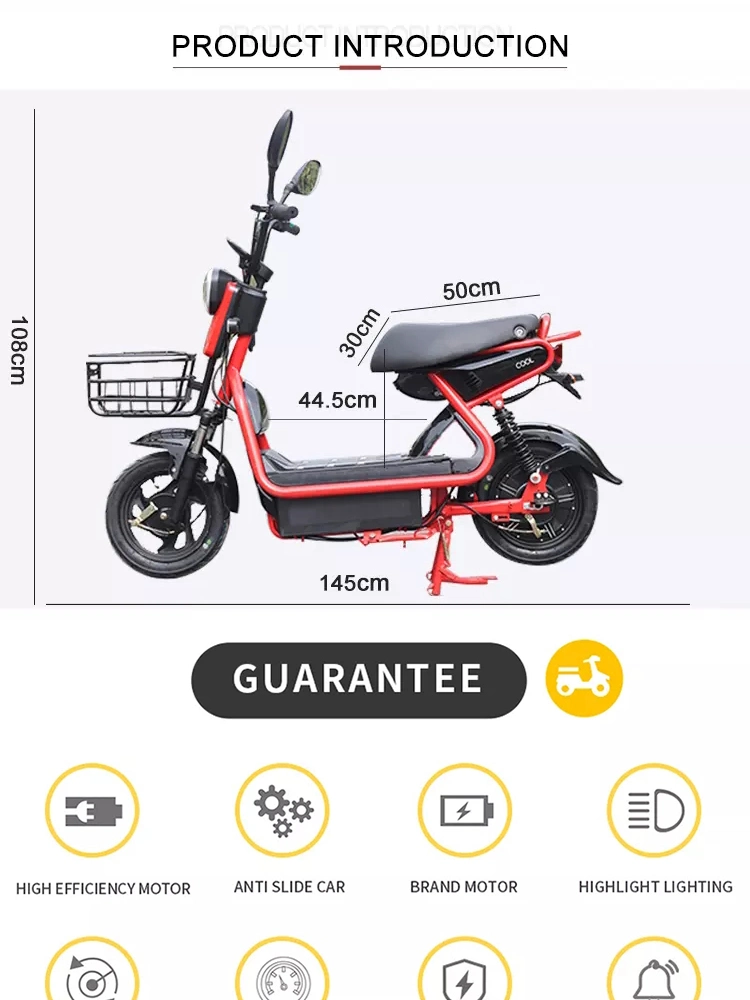 China Hot Sale New Electric Bicycle Two-Wheeled Skateboard Electric Bicycle Battery Electric Motorcycle