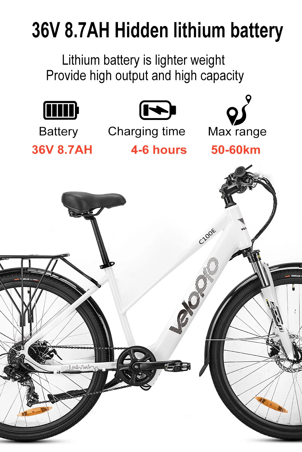 250W Green Step Through Women Lady 700c Electric City Bike