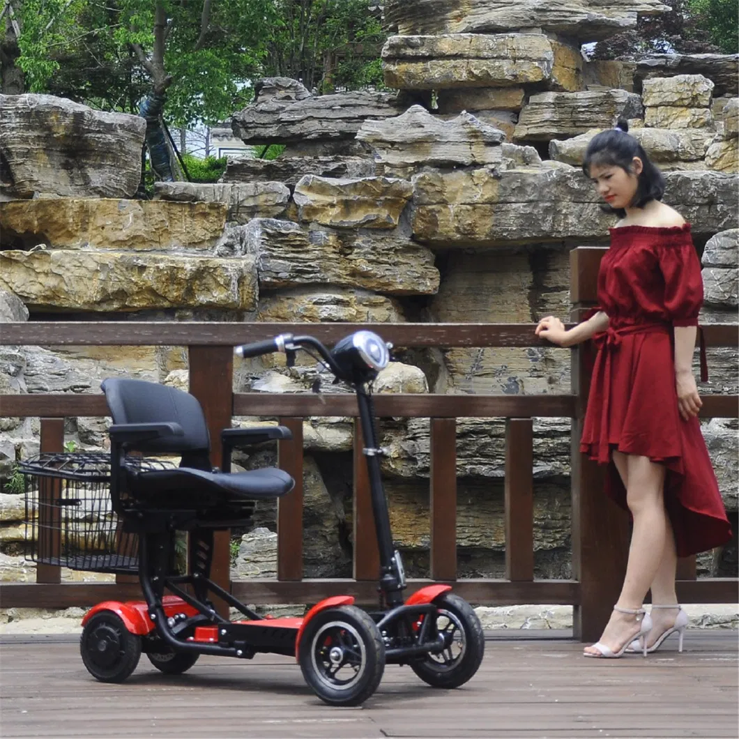 4 Wheel Folding Electric Mobility Scooter Handicapped Electric Scooter Europe Foldable Elderly Mobility Quadricycle Scooter