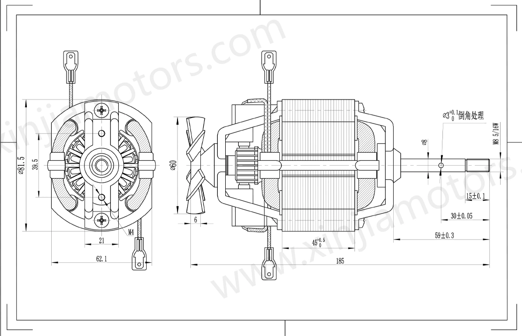 Electric Motor/Engine/DC Motor/Electrical Engine 8145 with Single Phase Motor Aluminum Bracket for Grass Trimmer