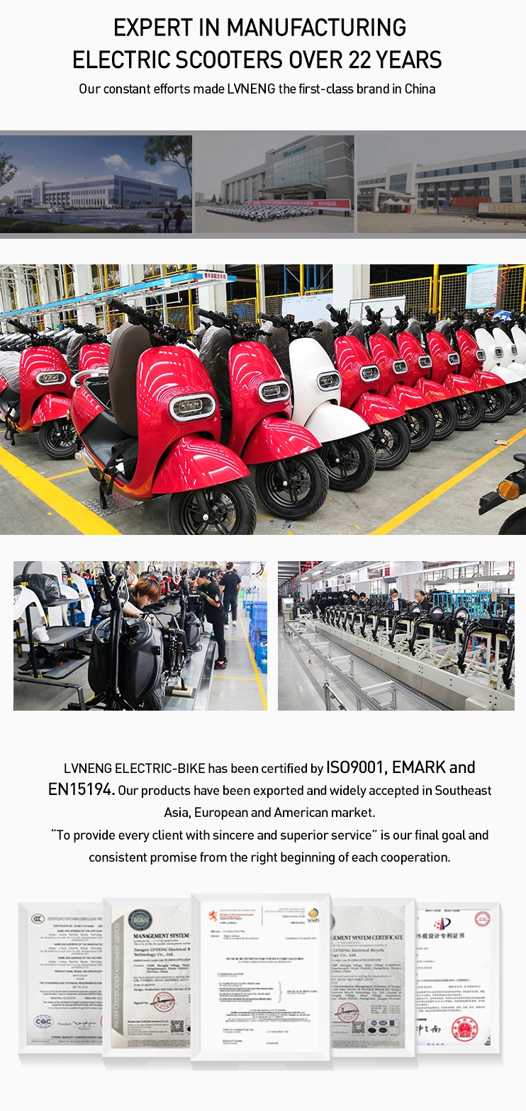 Lithium Battery Motorcycle Scooter Electric Moped for Adult