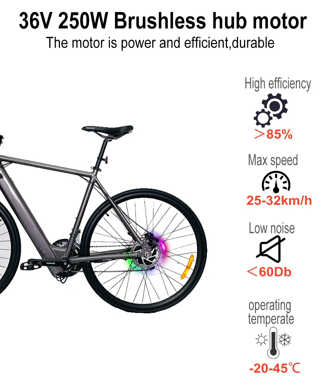 Newest 700c Aluminum Alloy Disc Brake Electric Cycling Road Bike