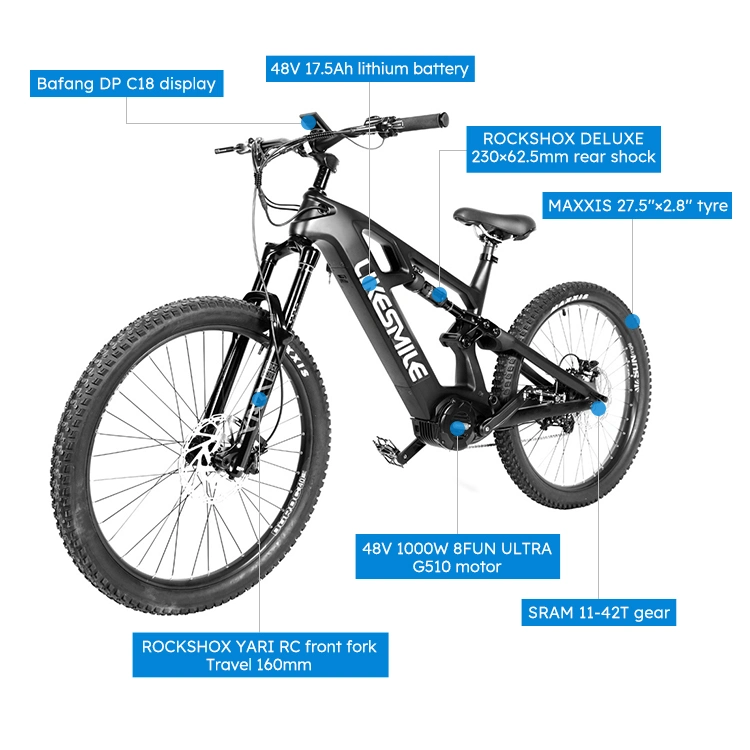 Carbon Frame for Both Electric Dirt Bike 27.5&quot; and E Mountain Bike Carbon Bike 1000W