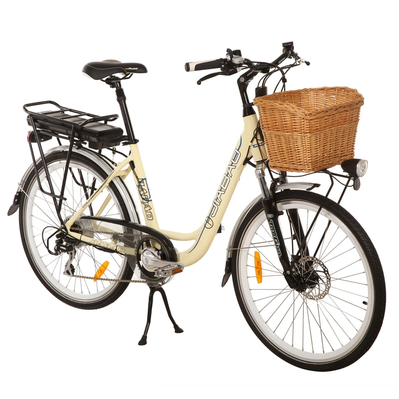 Beautiful City Electric Bicycle with Rattan Basket (JB-TDF11Z)