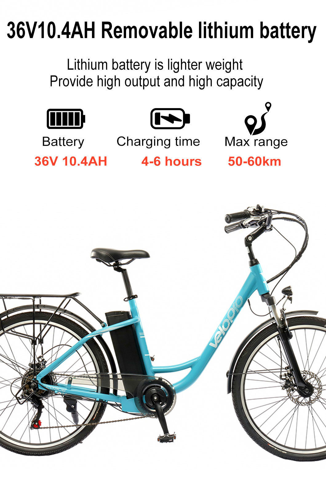 Retail Sale Cheap Electric City Bike with Lithium Removable Battery