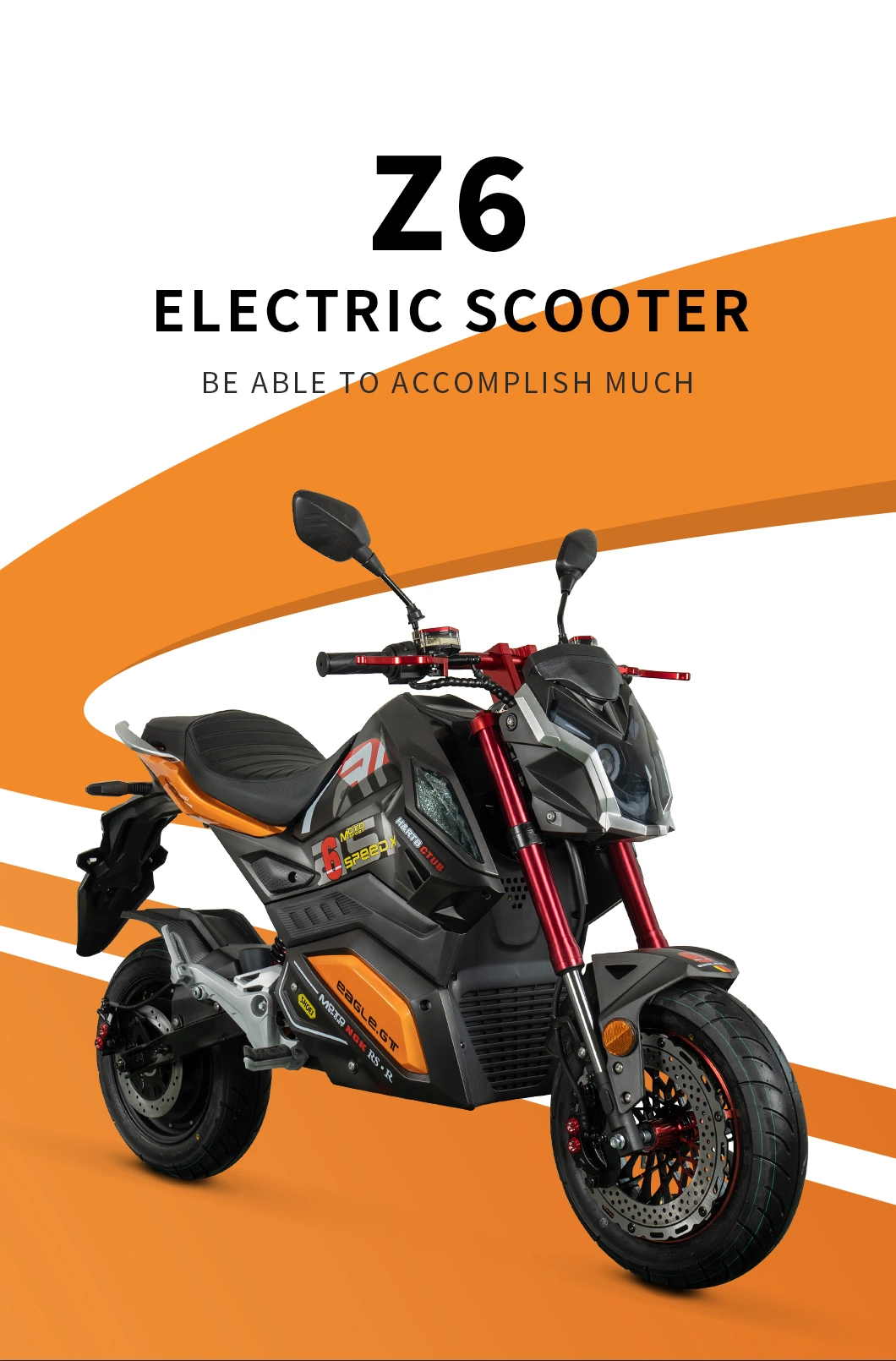 2 Wheeled 3000W Powerful Delivery Electric Scooter Pizza Delivery E-Bike EEC