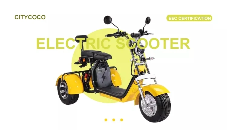 EEC Fat Tire Fast 3 Wheels Electric Scooter Citycoco 1500W Scooter Electric Adult Tricycle with Golf Bag Holder and Rear Basket