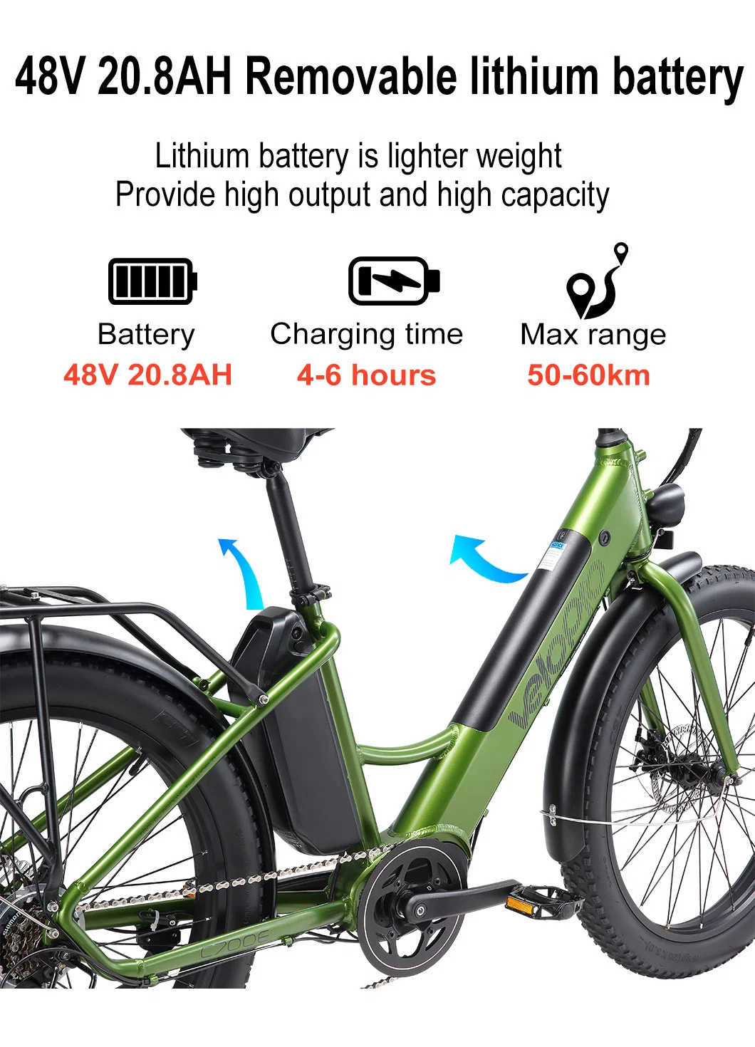 48V 750W Fat Tire 26inch Electric City Bike Electric Motorbike for Sale