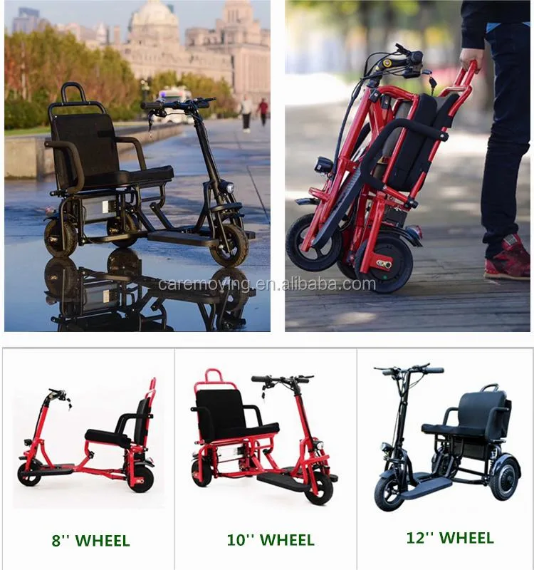 Handicapped Foldable Mobility Scooters Elderly Electric 3 Wheel with Seat for Seniors