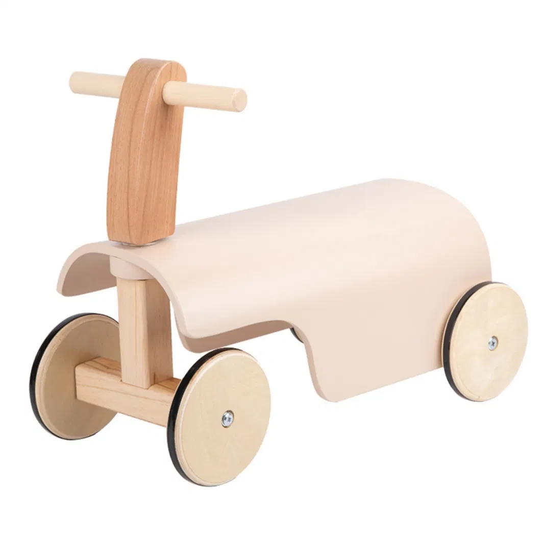 Wholesales Children&prime; S Four-Wheeled Balance Car Wooden Balance Bike