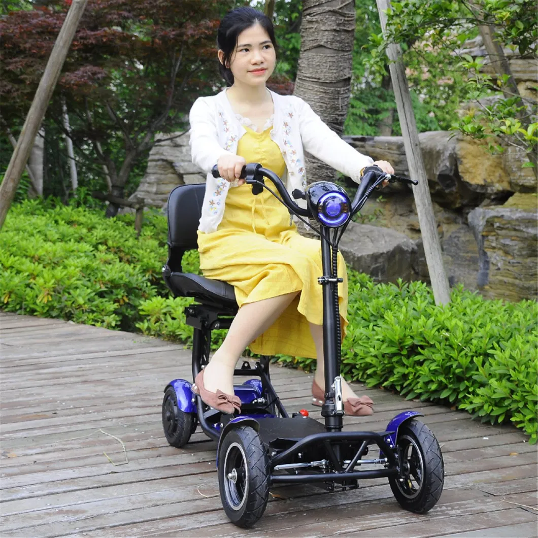 4 Wheel Folding Electric Mobility Scooter Handicapped Electric Scooter Europe Foldable Elderly Mobility Quadricycle Scooter