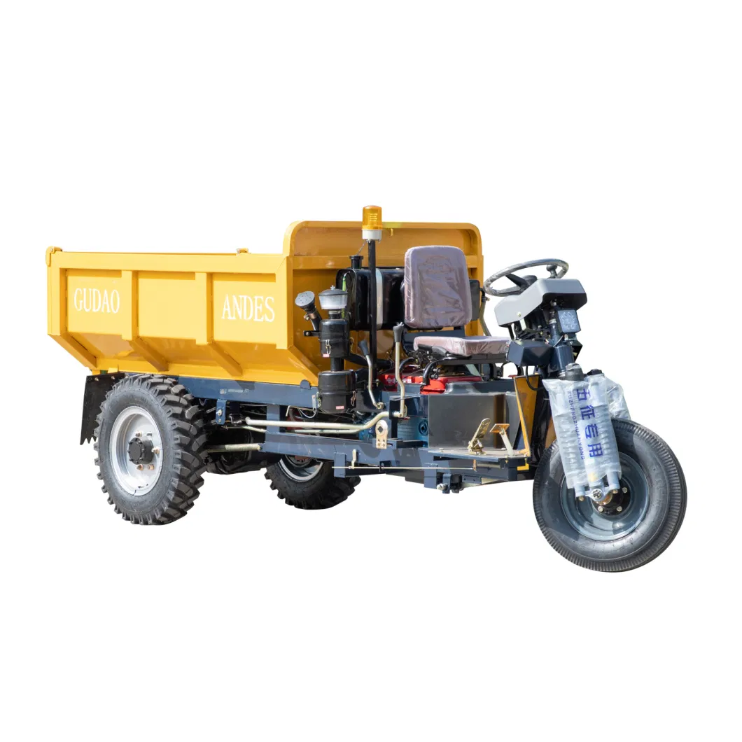 Three Wheel Electric Tricycle for Underground Mining / Electric Vehicle /2 Tons Diesel Tricycle Motorcycle/Construction Mini Dumper/Tricycle Agricultural