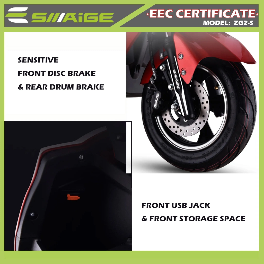 Saige EEC Qualification 2000W 72V 20ah Electric Motorcycle Electric Scooter for Adult