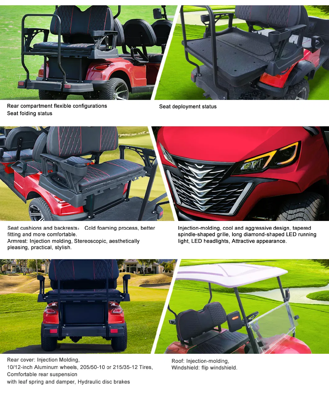 High Performance Lithium Battery Forge G6+2 Customized Electric Golf Cart Golf Buggy