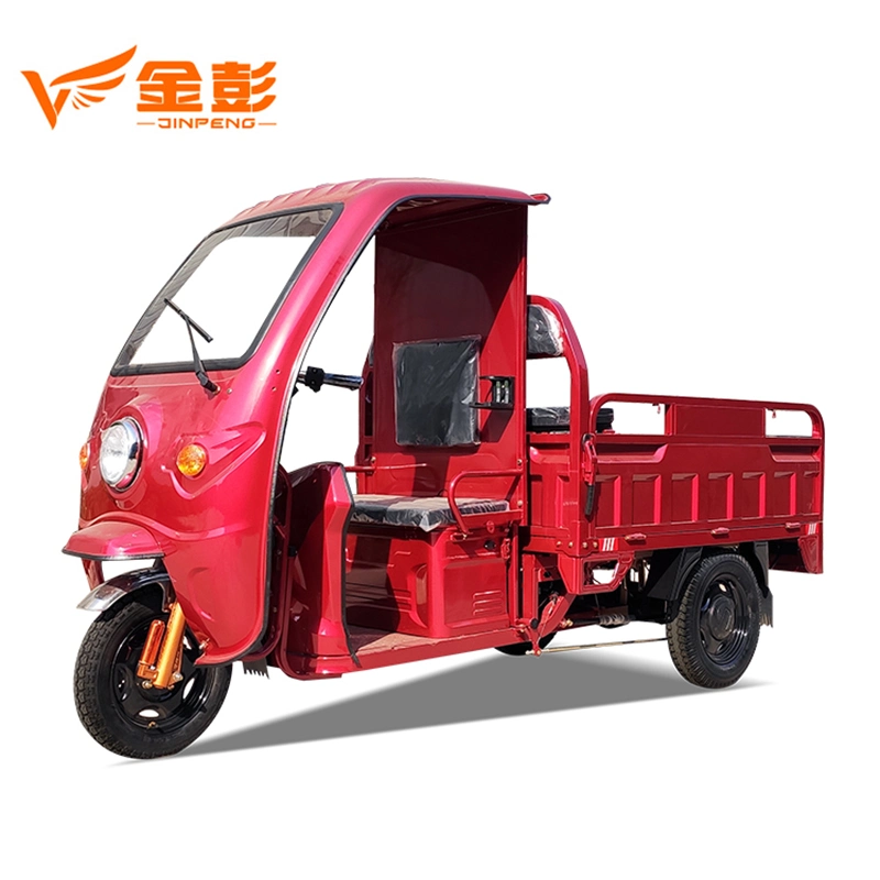 Jinpeng Brand Half Closed Windshield Cargo Adult 3 Wheel Trikes Electric Tricycles for Sale