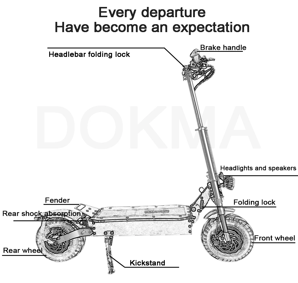 [New Release]Dokma Dhot E-Scooter for Adult 5600W 42ah 13inch Electric Scooter Foldable Waterproof Electric Scooters