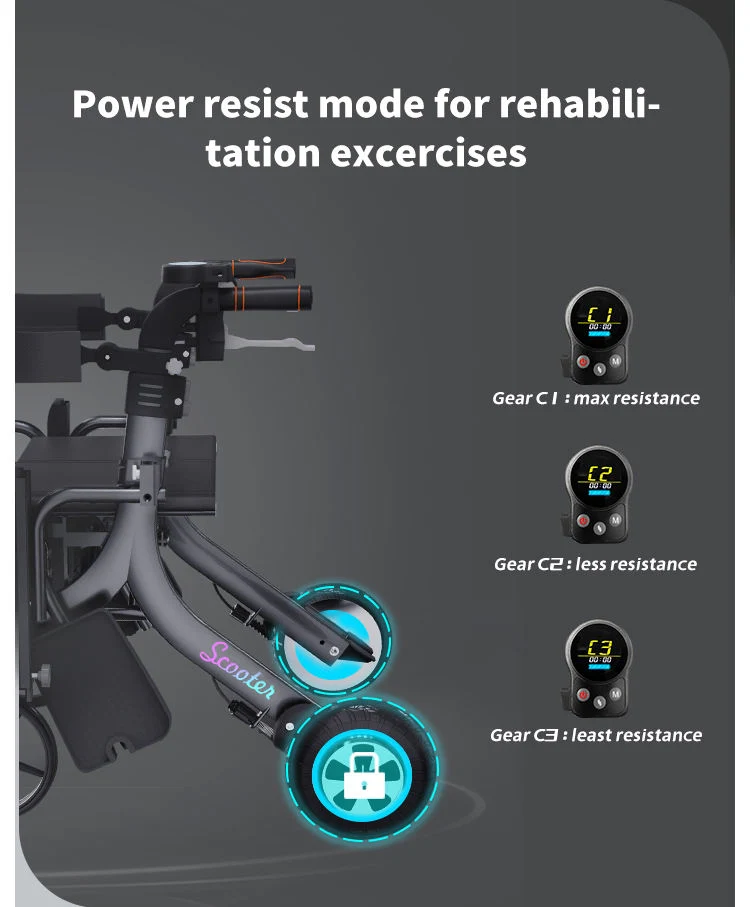 Handicap Electric Rollator with Wheels Adult Walkers with 4 Wheels and Seat Heavy Duty