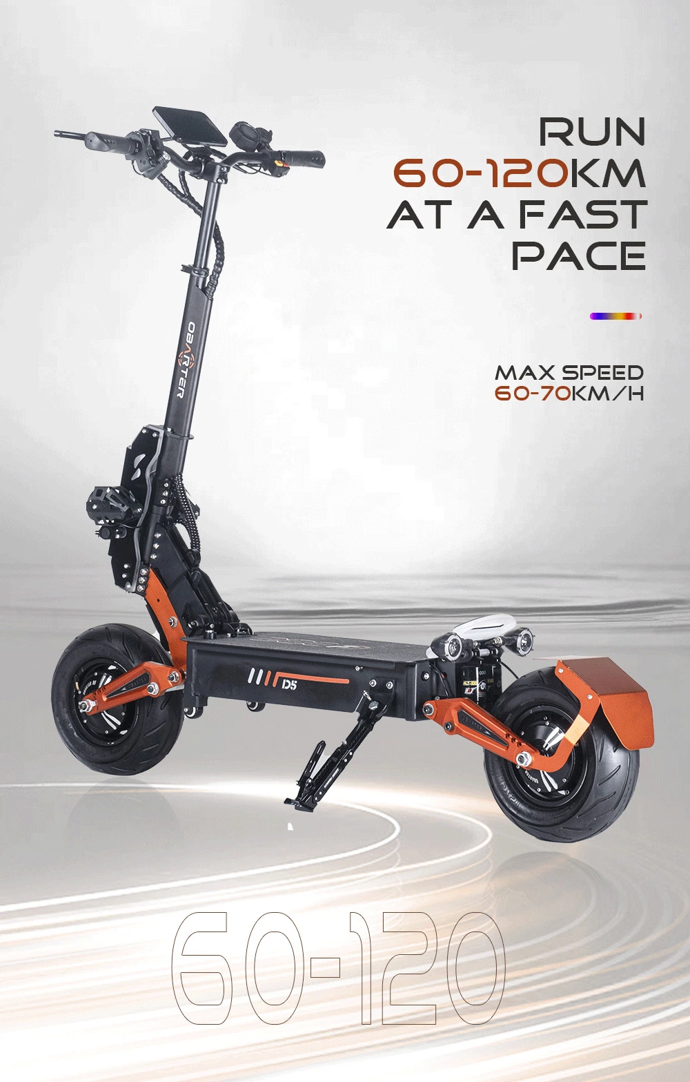 Folding High Power Two-Wheel off-Road Outdoor Mobility Electric Scooter Bike