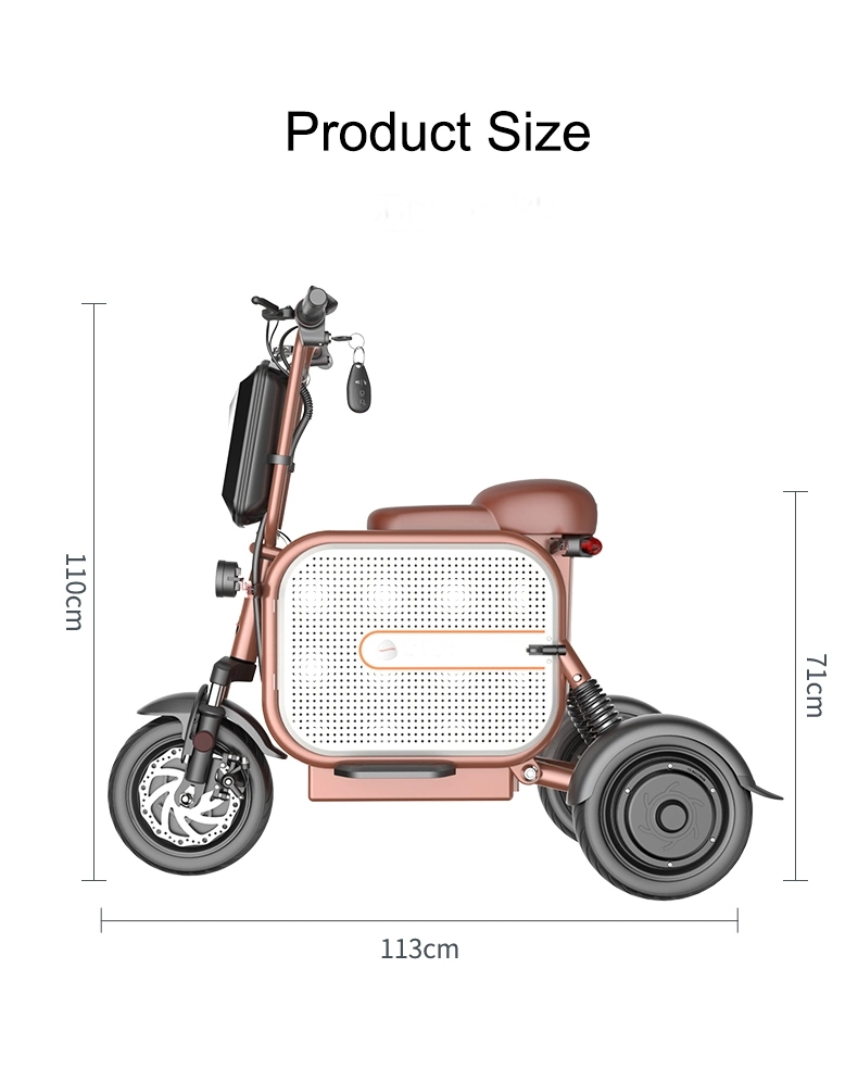 Heavy Duty 48V Battery Electric Mobility Scooter 3 Wheel Motorcycle 500W/1000W Three Wheel Bike for Adult