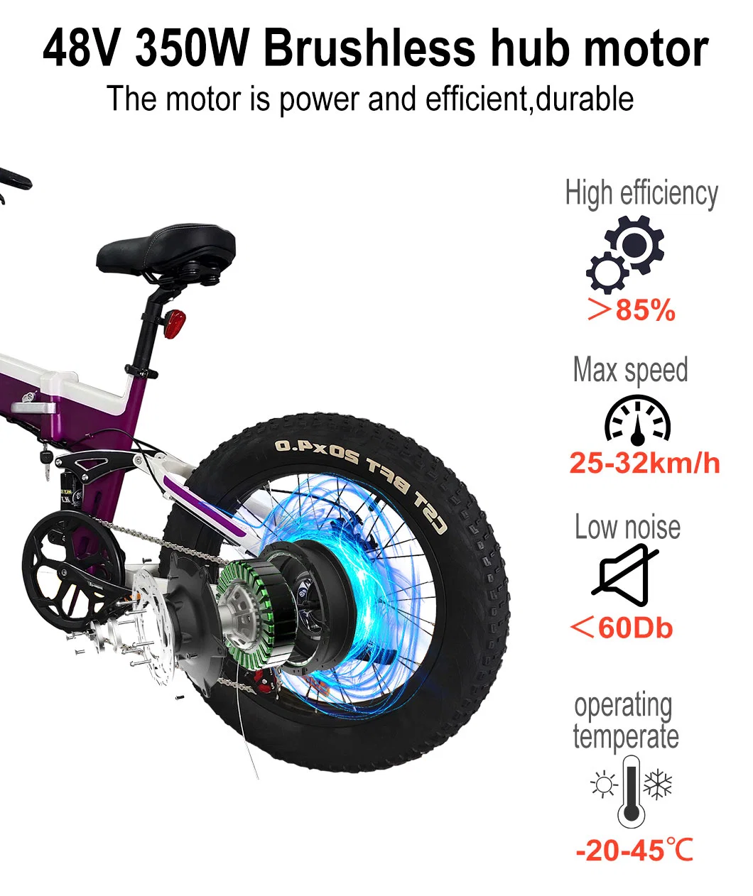 Suspension Fork Fat Tire Electric Folding Bike Electric Motorcycle
