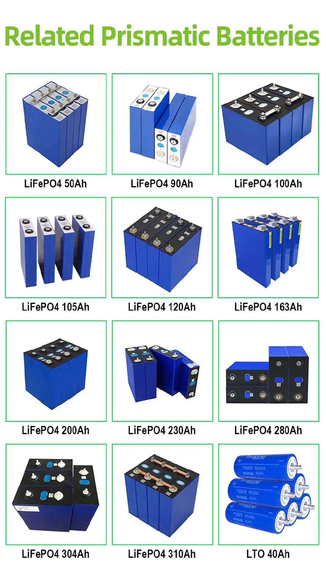 3.2V130ah Prismatic Rechargeable Batteries Cells Lithium Ion Batteries for Electric Bike Battery Pack