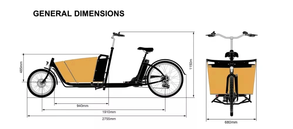 China Made Europe with CE Electric Two Wheel Cargo Bike