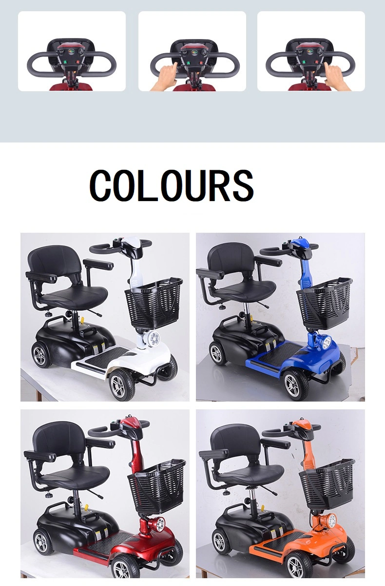 Folding Four Wheels Powerful off Road Electric Scooter Bike Chairs for The Disabled Electric Adult 24V 250W Motor 20ah Lead Acid Battery