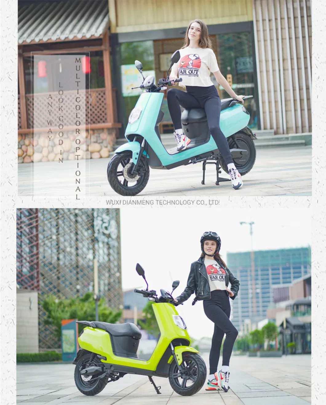 Removable Lithium Battery 2kw 3kw Electric Moped City Electric Scooter EEC