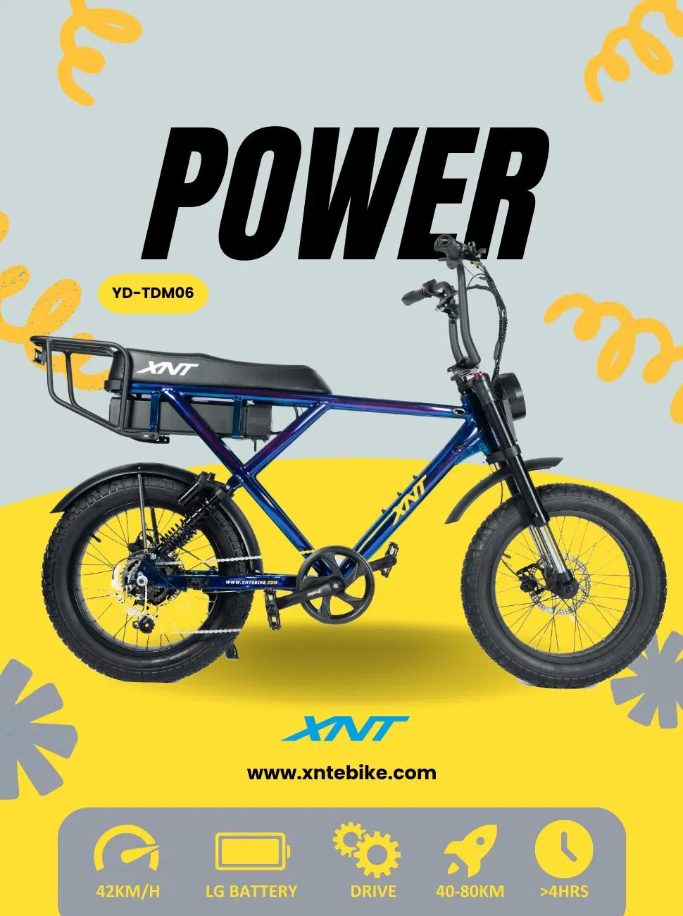 2023 New Design 750W Powerful Electric Cycle Fat Tire Bike