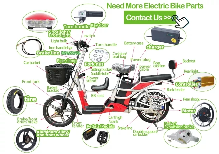 Cheap 14 Inch Fat Tire E Electric Bicycle 350W 48V Electric Bicycle