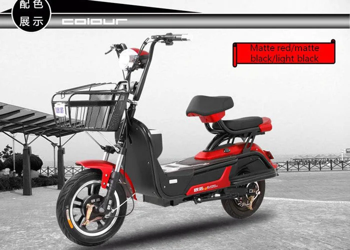 Electric Pedal Moped Street Bike, Electric Scooter with Seat for Adults
