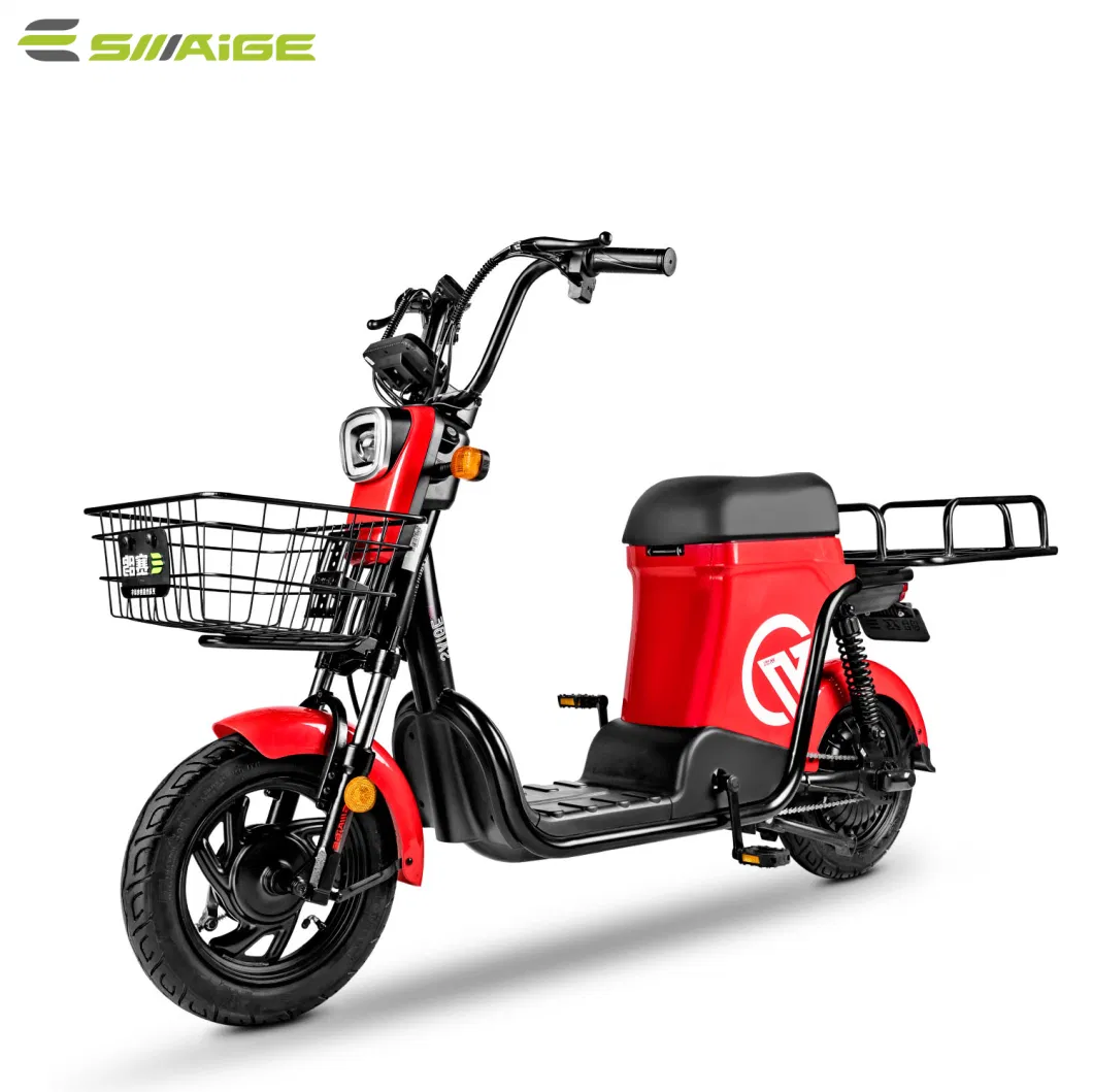 Saige White 2 Wheel Electric Motorcycle Delivery Bike