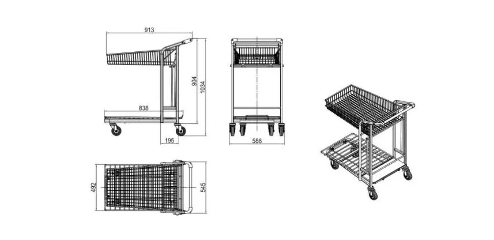 Shopping Trolleys for The Elderly Shopping Cart with Swivel Wheels Comfortable Shopping Trolly