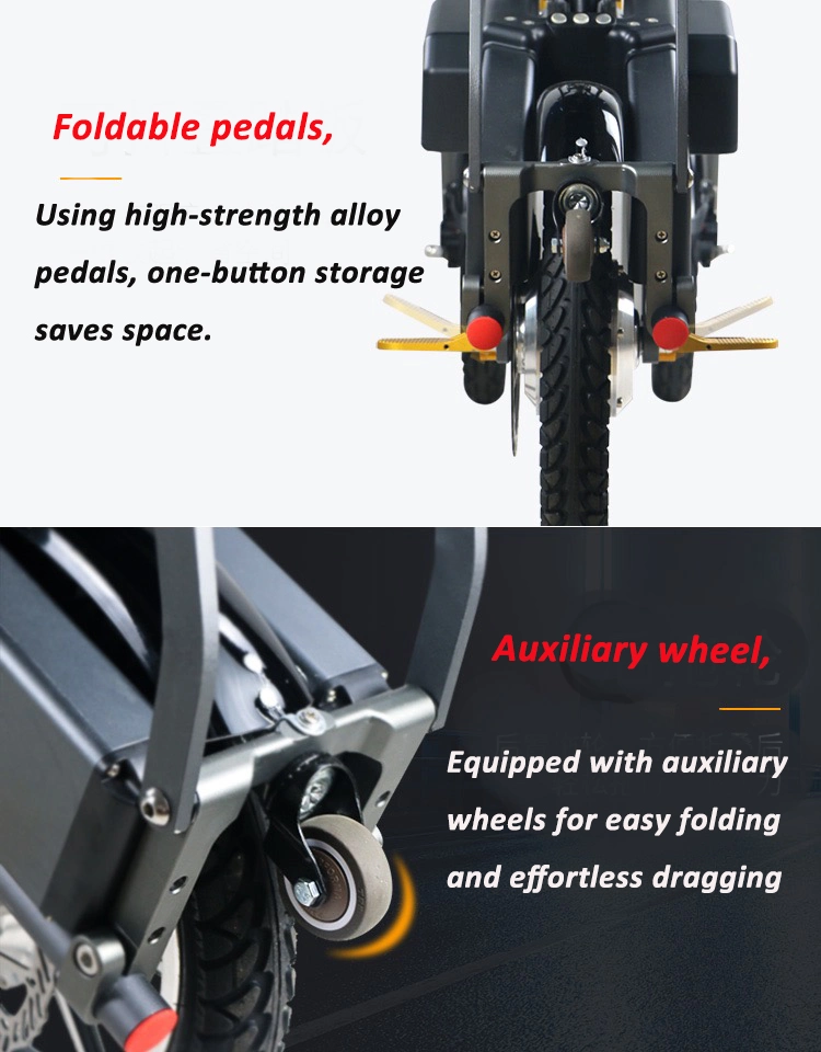 Dokma Wholesale Factory Bws 48V 500W Folding E-Bike Adult 14 Inch 3 Wheel Fat Tire Bicycle Motor Electric Bike with Dual Battery &amp; Double Seat