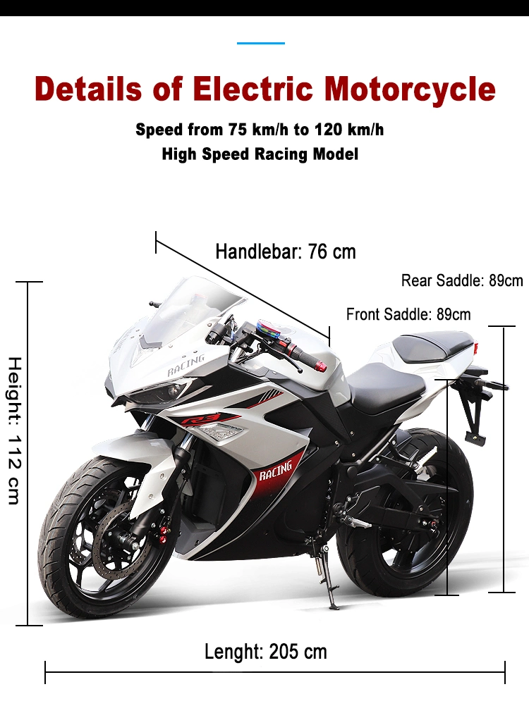 High Speed Electric Sport Racing Motorcycle Motorbike