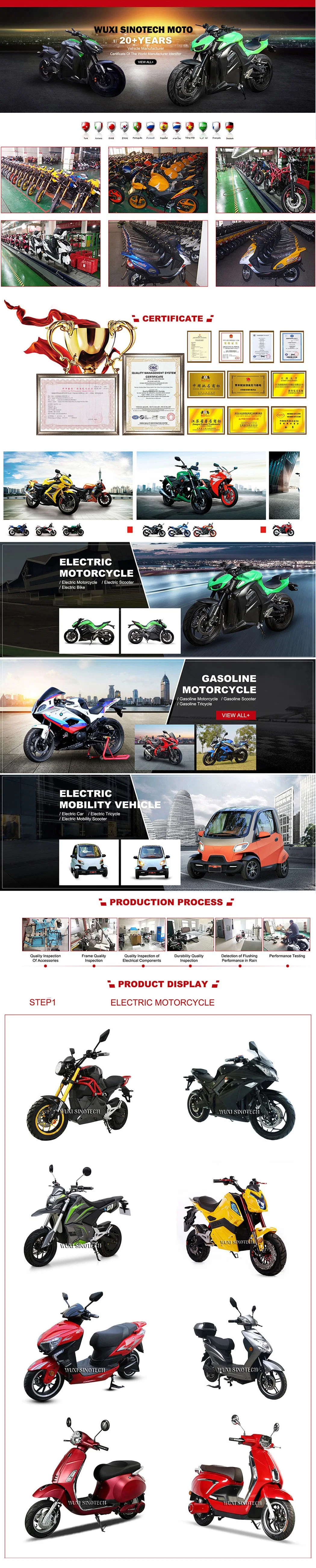 Hot Sale 1000W Motor Power 2 Wheels Electric Bike Moped Electric Scooter Motorcycle Low Price and High Quality Electric Two-Wheeled Scooter
