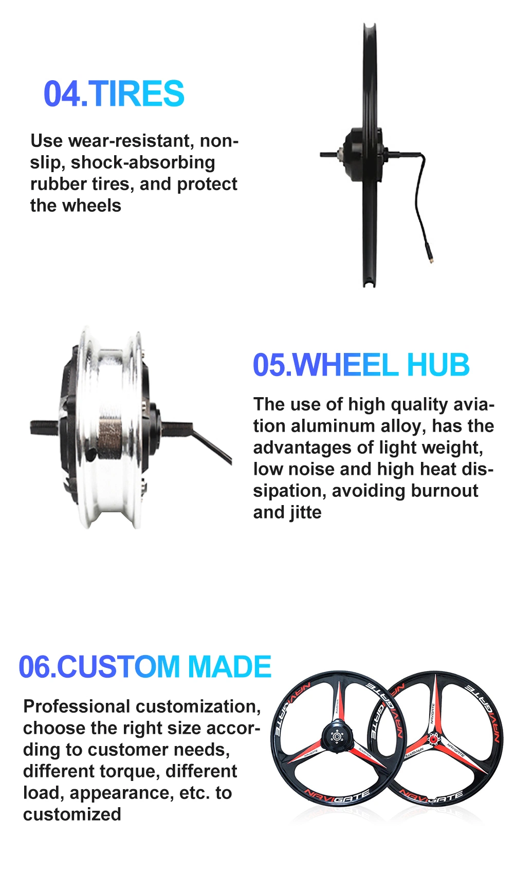 24 Inch 350W Electric Bicycle Hub Motor E-Bike Wheel