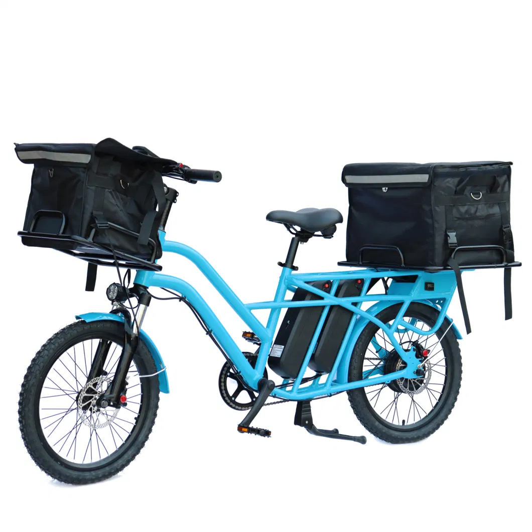 Dual Batteries Electric Delivery Bike Cargo Ebike for Delivery Food