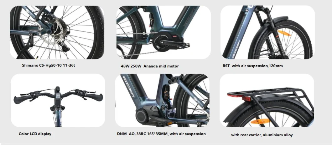 Artemis MID-Motor 27.5&quot; 48W 250W LCD Display Electric SUV E-Bike