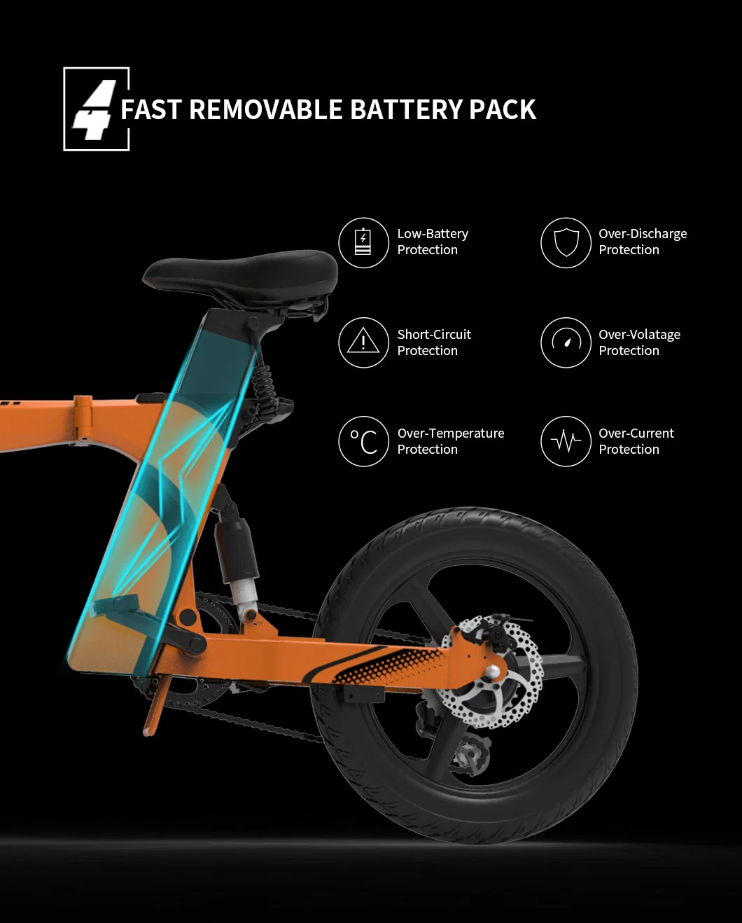 Hot Sales 20inch 16ah Lithium Battery Electric Folding Bike