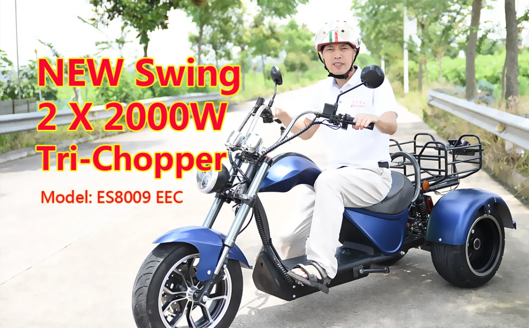 Wholesale Best Buy Cheap Price Electric Vehicle 3000W EEC Coc Dual Motor Trike Fat Tire City Coco Electro Chopper Three 3 Wheel Tricycle Scooter for Adults